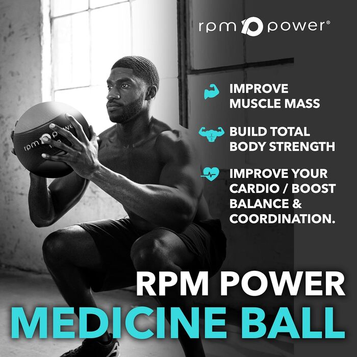 Медичний м'яч RPM Power 4 кг, зелений, гумовий, з нековзною ручкою для кросфіту, метання, стрибків, пліометрії