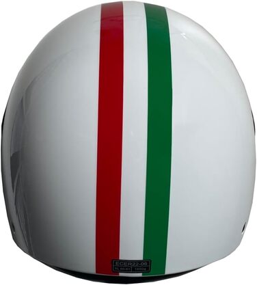 Мотошолом Jethelm RALLOX 229 Italia M з прозорим візором, білий глянець, для скутера і мотоцикла