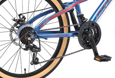 Велосипед BIKESTAR Alu 24, 9-14 років, 21-шв. Shimano, дискові гальма