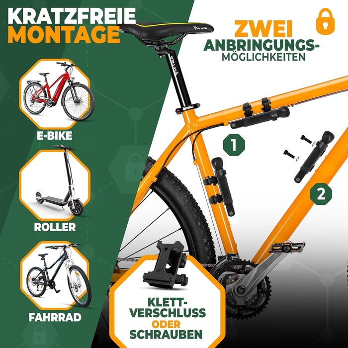 Складаний велосипедний замок MIVELO, 120 см, підвищена безпека, з ключем і кріпленням, для електровелосипеда, MTB та шосейного велосипеда
