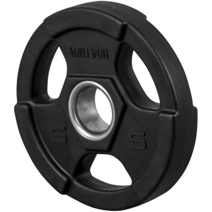 Пластини ваги GORILLA SPORTS Olympia Tri-Grip 50мм, Пластик, Чорний