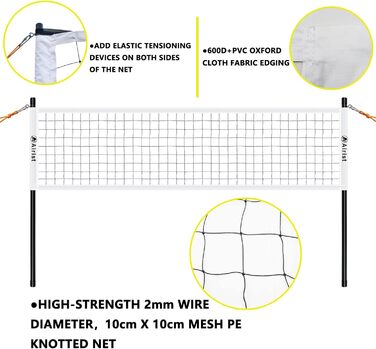 Портативний волейбольний набір Airist для саду та пляжу, регульований