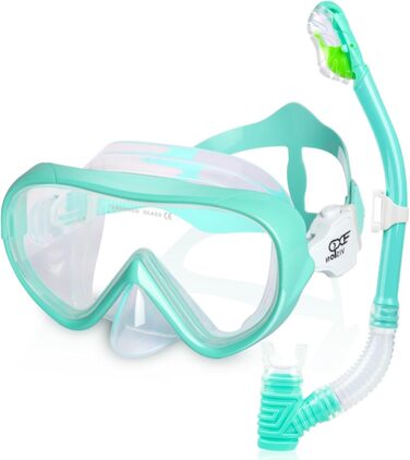 Набір трубки Kids, Окуляри для дайвінгу Kids Anti-Fog and Dry Snorkel - Маска для дайвінгу проти протікання Суха трубка Набір для підводного плавання для хлопчиків дівчаток 4-14 F Aqua Set