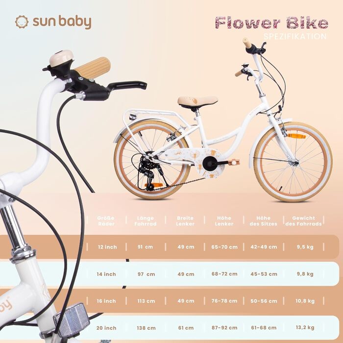 Велосипед Sun Baby Flower Bike 20, 6-шв. Shimano, для дівчинки 6-10 р.