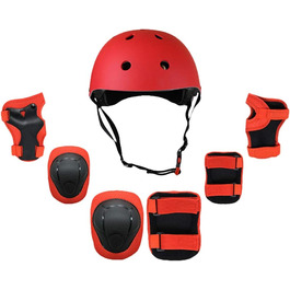 Протектори Inline Skate Protective Gear Kids Knee Pads Set 7 шт. з регульованим шоломом для роликового скейтборду Скейтборду Велосипед Роликові ковзани Скутер червоний 2,5-9 років