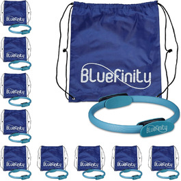 Кільце для пілатесу Bluefinity 10 x, подвійна ручка, м'яка підкладка, D 39 см, скловолокно, піна, коло для йоги, кільце опору, бірюзовий