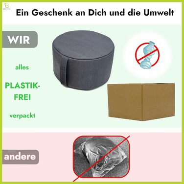 Подушка для медитації beneyu з корка - Водовідштовхувальна та розмірно стабільна подушка для йоги для ефективного релаксування - з Португалії H 17см, Ш 30см Neutrality (сірий)