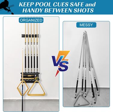 Кріплення MoyanSuper Pool Cue Rack на 6 паличок, чорне