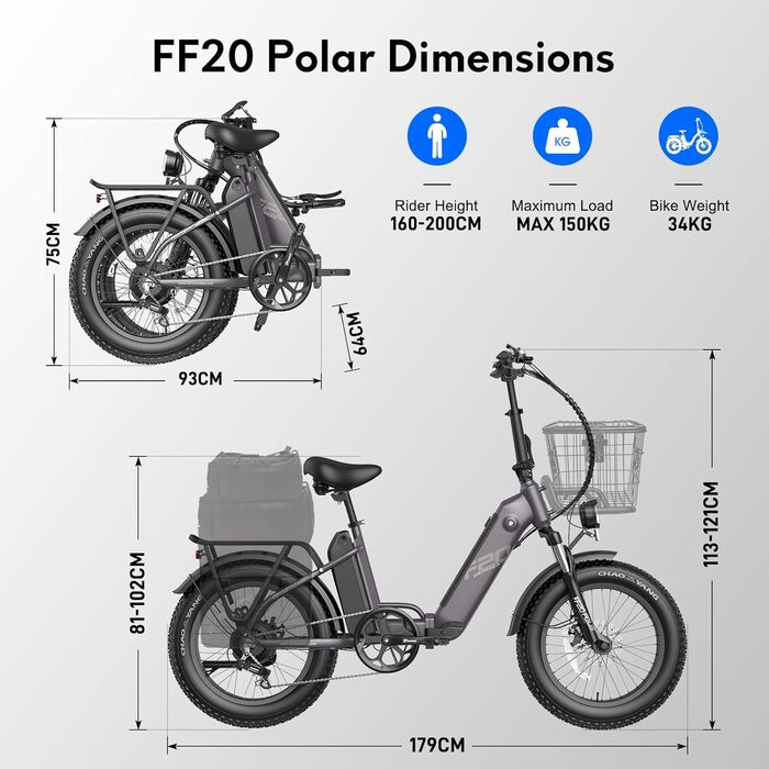 Електровелосипед  Fafrees FF20 Polar Fatbike E-Bike 20" 48V 160 км білий