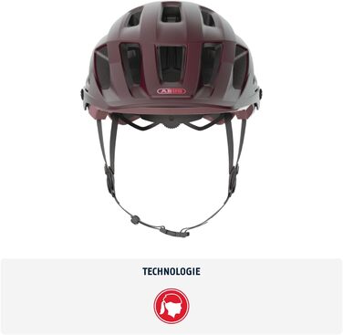 Велошолом ABUS Moventor 2.0 для MTB, універсальний, темно-червоний, розмір L (57-61 см), для жінок і чоловіків, комфортний шолом для гірського велосипеда