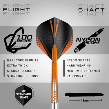 Професійні дротики Red Dragon Amberjack 3 Softip 18 г з оперенням та стрижнями для дартсу