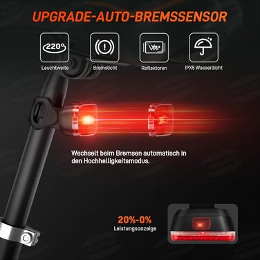 HENMI LED велосипедні фари комплект, USB зарядка, передня і задня фара для велосипеда, StVZO, водонепроникні IPX5