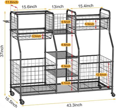 Органайзер для інвентарю, полиця для м'ячів, візок для зберігання"