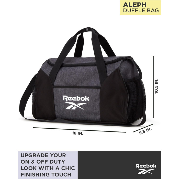 Сумка-дафл Reebok Aleph Grey для подорожей і фітнесу, мала, для жінок і чоловіків, ручна поклажа