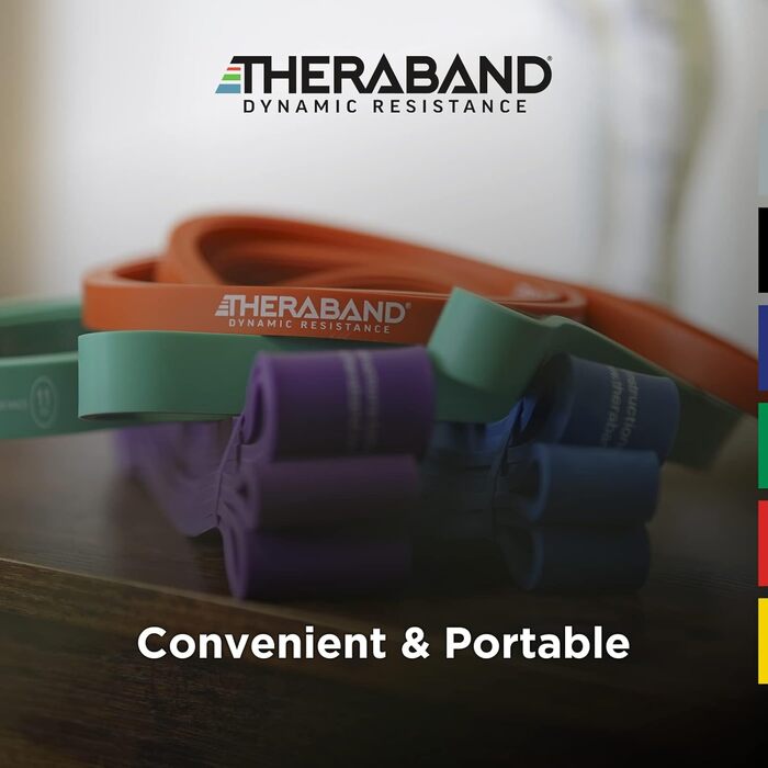 Theraband набір еластичних стрічок високого опору для реабілітації, розтяжки, силових і функціональних тренувань, міцні гумові стрічки для занять спортом і відновлення після травм