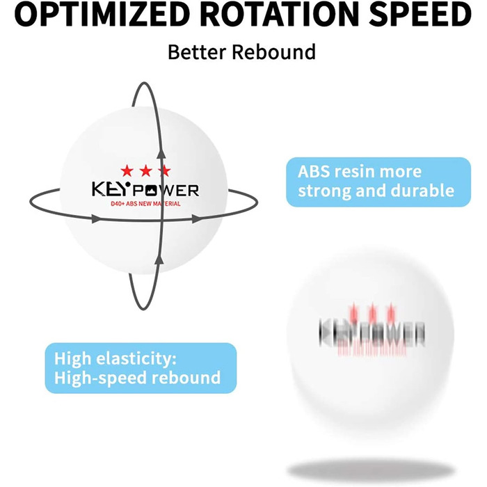 М'ячі для пінг-понгу, м'ячі для настільного тенісу, професійні м'ячі для пінг-понгу K40 з ABS Resin 3 зірки для вправ, тренувань, клуб настільного тенісу, аматори, ігри, дорослі та діти, білий, 100 шт.