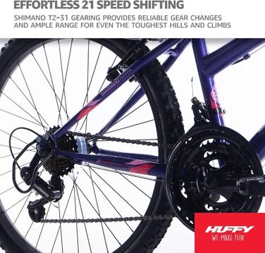 Гірський велосипед Huffy Girls Purple Stone Mountain, 61 см (24 дюйми), 21 SPD, фіолетовий