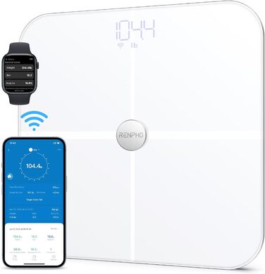 Шкала відстеження жиру в організмі RENPHO Wi-Fi Fitness Scale для людей з жировими відкладеннями та м'язовою масою, ваги для ванної кімнати з аналізом жиру в організмі та моніторингом 13 показників для вашого здоров'я, Elis Aspire 11'/280 мм (11'/280 мм, 