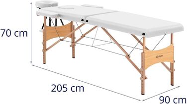 Масажний стіл Physa VANNES екстра широкий 70 см складаний бук/білий