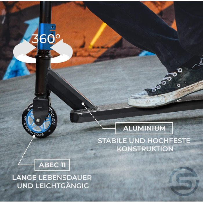 Самокат трюковий ABEC11 100кг Алюмінієва дека