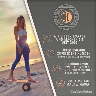 Балансборд JUCKER HAWAII Trick & Surf, 100% натуральне дерево, антиковзка поверхня