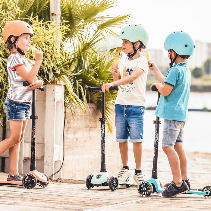 Дитячий шолом Scoot and Ride з регульованими ремінцями, матовим покриттям, розмір XXS, LED-ліхтарем і флісовою підкладкою