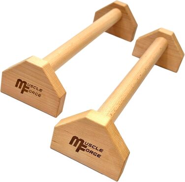 Паралетки MuscleForge Wood 50см, наддовгі ручки для гімнастики