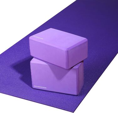 Набір 'BalanceFrom GoYoga з 2 блоків для йоги високої щільності, 9''x6''x4' кожен найновіша версія фіолетовий