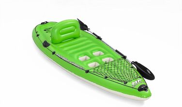 Надувний каяк Bestway Hydro-Force Koracle для риболовлі, комплект: ручний насос, весло, сумка, 1-місний човен, різні стилі