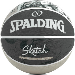 М'яч Spalding Sketch 84382Z, унісекс баскетбольний, чорний, розмір 7 EU