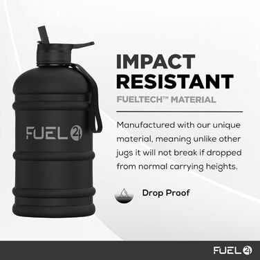 Fuel24 FlexBottle - 2.2L Water Bottle - Ultra Durable Flexible Material - Drop Protection, Closure or Straw - Sports Bottle, BPA-Free (75 characters)