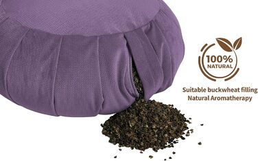 Сенсорна подушка для медитації сови Zafu Yoga Cushion оксамит 100 м'який оксамит гречана оболонка наповнювач кругла висота сидіння 18 см 35 лаванда лаванда