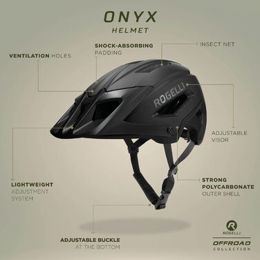 Шолом унісекс Rogelli Onyx - шосейний/MTB, чорний L-XL