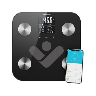 Шкала TrueLife FitScale W6 BT, біоаналіз, додаток, 8 користувачів, чорний