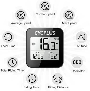 Велокомп'ютер CYCPLUS G1 GPS бездротовий водонепроникний спідометр IPX6