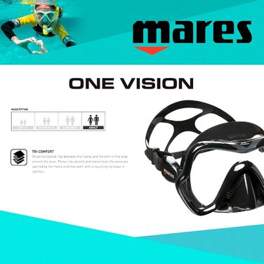 Маска для дайвінгу Mares One Vision 2020 (чорна/сіра)