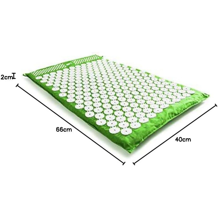 Килимок для точкового масажу з подушкою Масаж і релаксація зелений