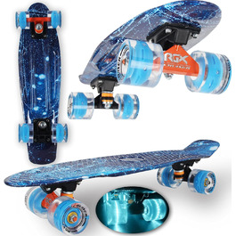 Скейтборд Mini Cruiser Series RGX Skate 22 дюйми 56см для дітей Підлітки Дорослий скейтборд з колесами, що світяться, PU 78A Cruiser з кольоровими вогнями Flash Світлодіодний кульковий підшипник ABEC-7