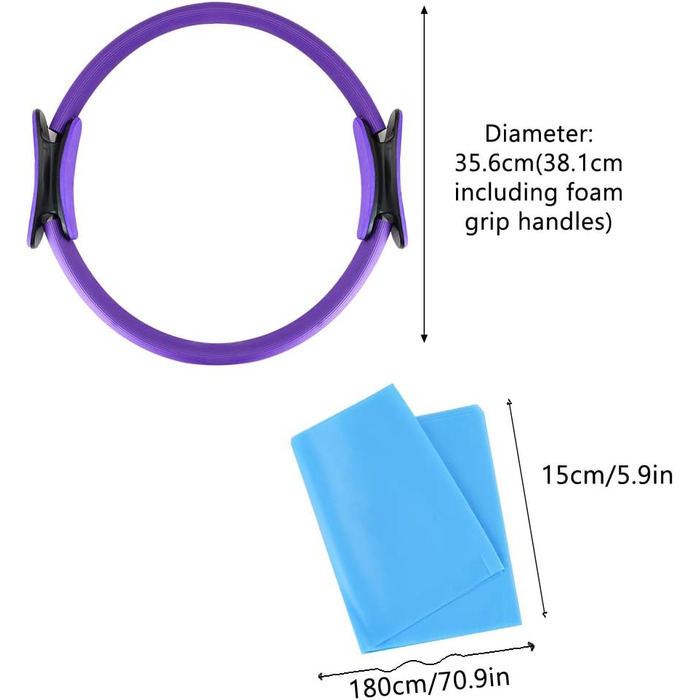 Кільце для пілатесу Кільце опору з 3 стрічками для йоги, кільце для йоги з подвійною ручкою Пілатес для ефективного силового та силового тренування для спалювання жиру Core Training