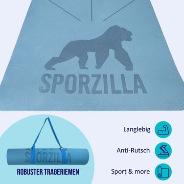 Килимок для фітнесу Sporzilla Premium XL, 80см, 8мм, не ковзає