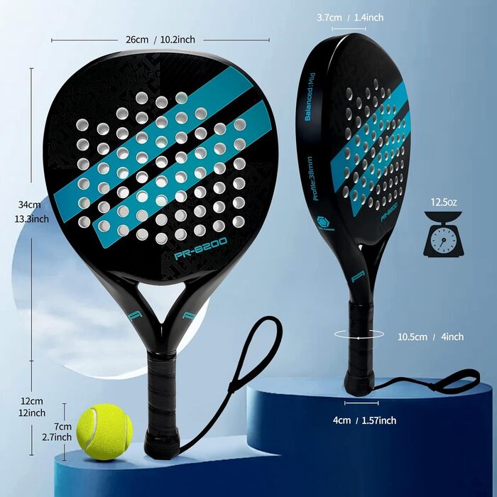 Ракетка IANONI Padel вуглецеве волокно Eva Memory Flex S-Blue