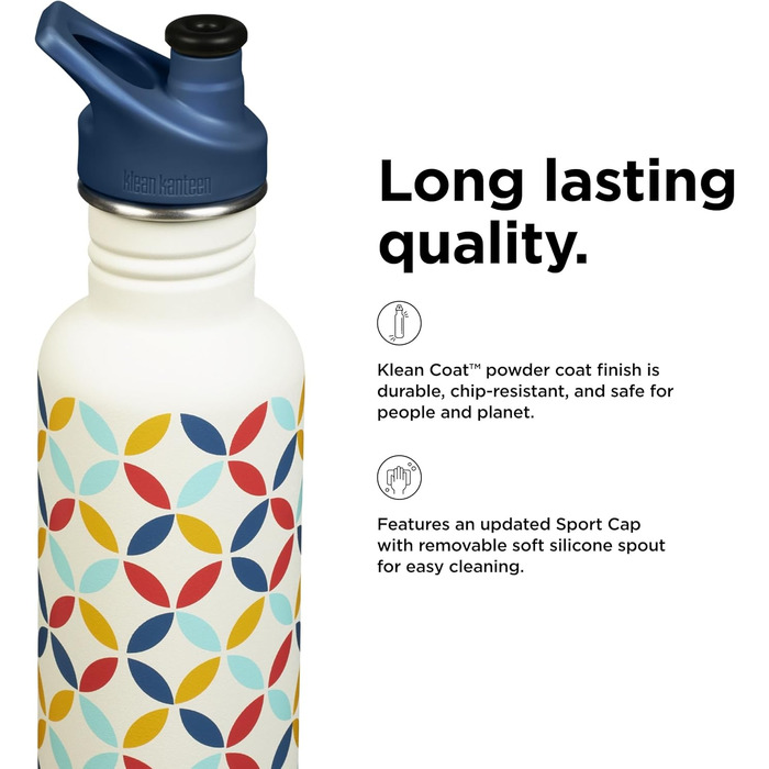 Пляшка для води Klean Kanteen Classic Retro-Punkt 800 мл, сталева, багаторазова