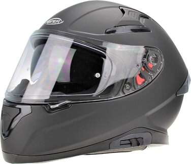 Мотоциклетний шолом ViPER RSV95 повнолицевий, сертифікований ECE ACU, з сонцезахисним візором, для чоловіків і жінок, матовий чорний, розмір L