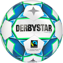 Дитячий футбольний м'яч Derbystar Gamma Light V22 розмір 4 біло-синьо-зелений