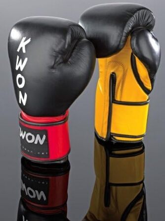 Боксерські рукавички Kwon KO Champ 10 унцій, чорні/червоні