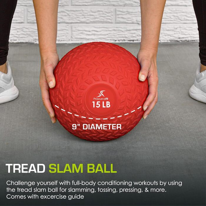 ProsourceFit Slam м'яч для фітнесу 5-50 фунтів – гладкий і структурований гриф, для силових, кардіо та кор тренувань