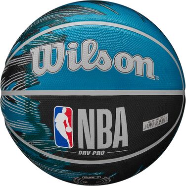 Баскетбольні м'ячі серії WILSON NBA DRV для приміщень та активного відпочинку (чорний/синій, розмір 7 - 29,5')