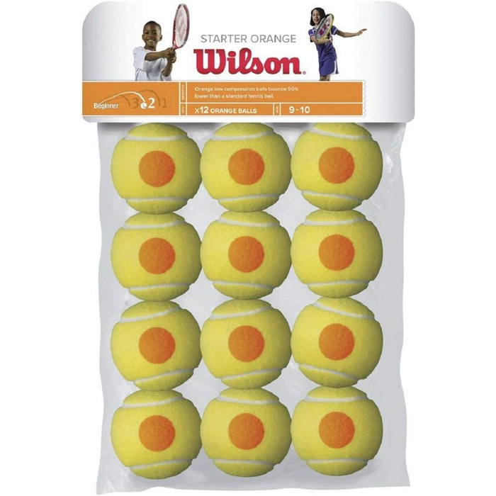 Тенісні м'ячі Wilson Starter Orange Kids, 12 шт. & Play Green Youth, 4 шт."