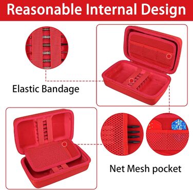 Футляр для дартсу co2CREA червоний, 20 дротиків, кишені для аксесуарів