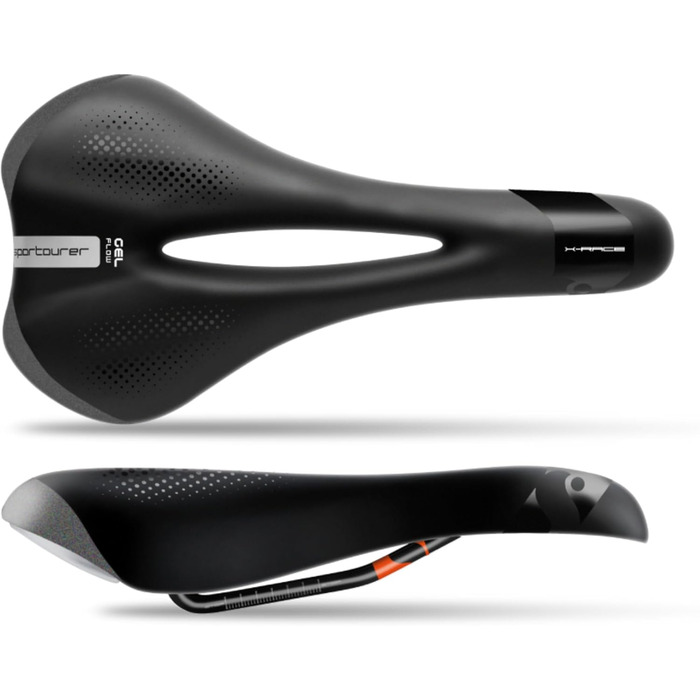 Велосипедне сідло Selle Italia Sportourer X Race Gel Flow Hi-Viz, чорне, універсальний розмір